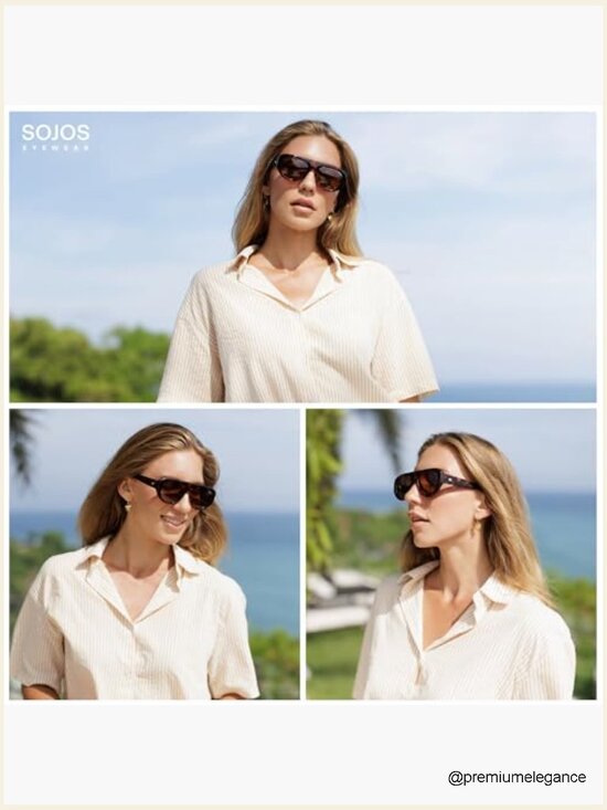 Retro Oversized Aviator Polarized Sunglasses Trendy Vintage Chic main image 4
